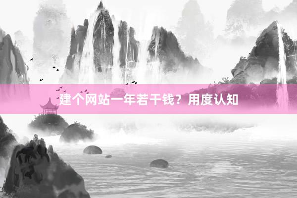 建个网站一年若干钱？用度认知